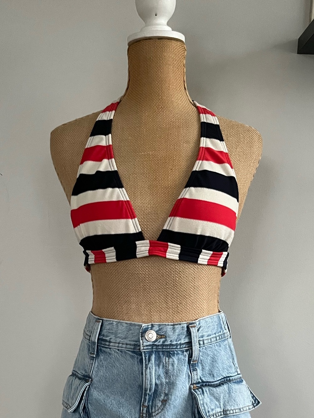 Vintage Juicy Couture Nautical Stripe Bikini Top S/M